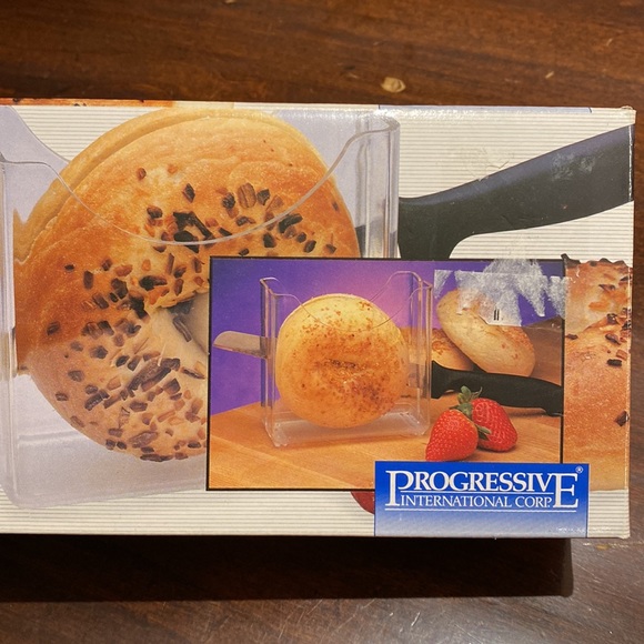 Progressive International  2 Piece Clear Acrylic Bagel Slicing Set Holder + NEW - Picture 9 of 10